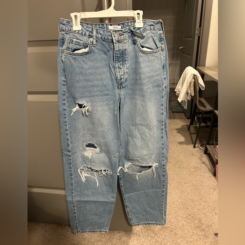 Forever 21 Light Blue Distressed Jeans